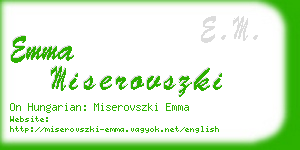 emma miserovszki business card